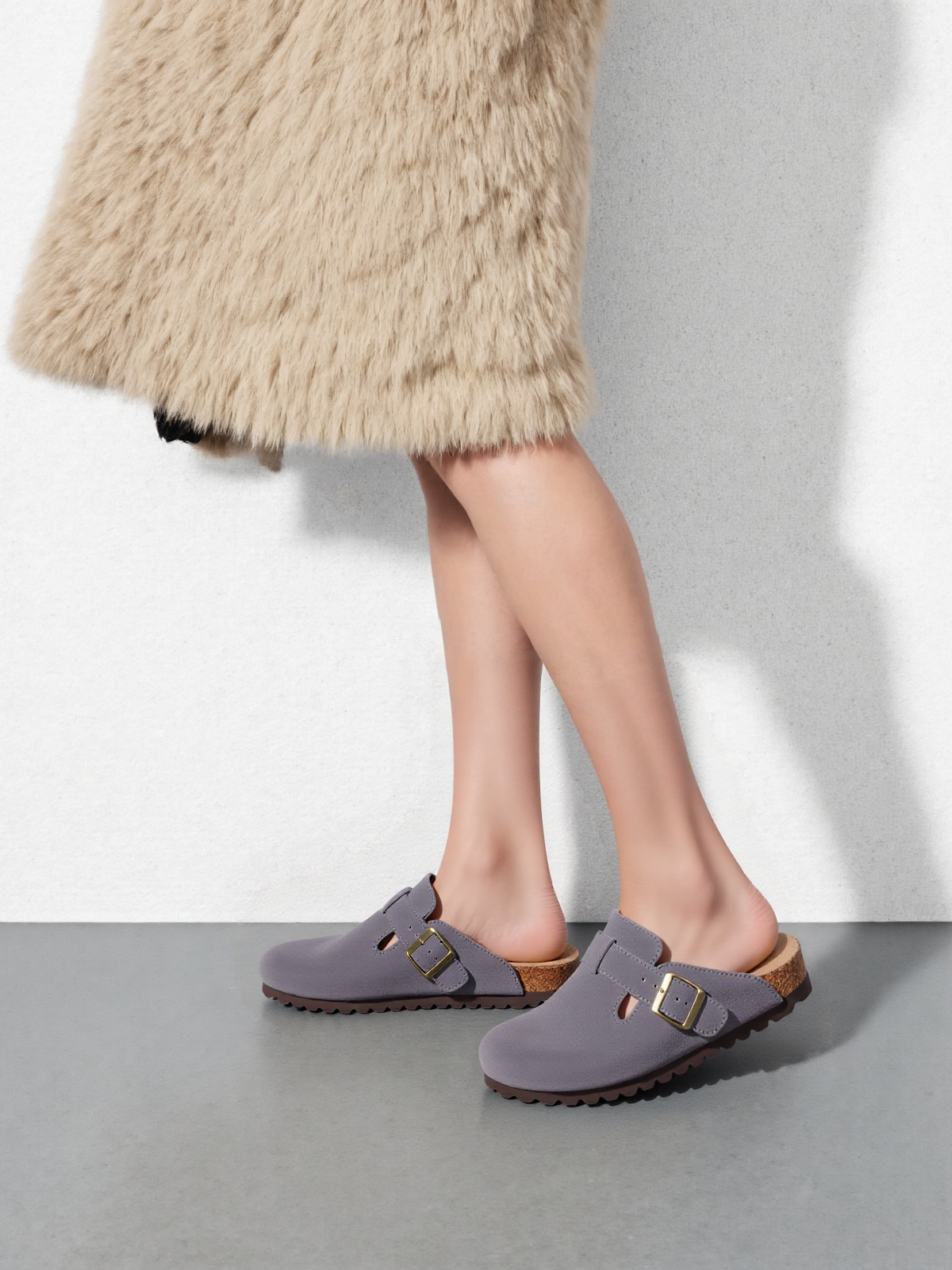 Men's Clogs Adjustable Buckle Slip On Cork Footbed Home Clog Slippers Shoes Unisex New