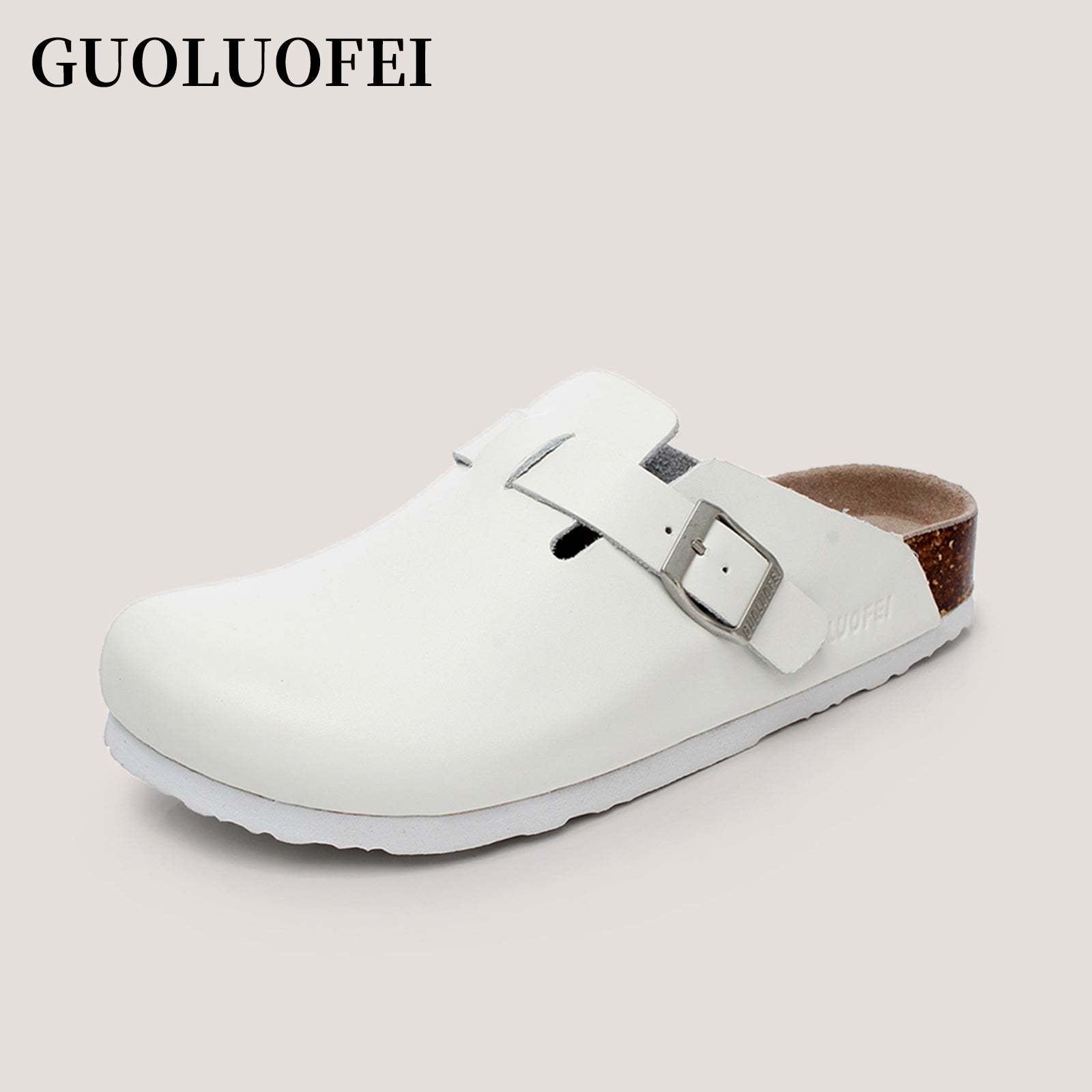 PU Leather Birken Mules Cork Footbed Potato Shoes Comfort Slip on Sandals with Arch Support Black White Brown With Arch Support