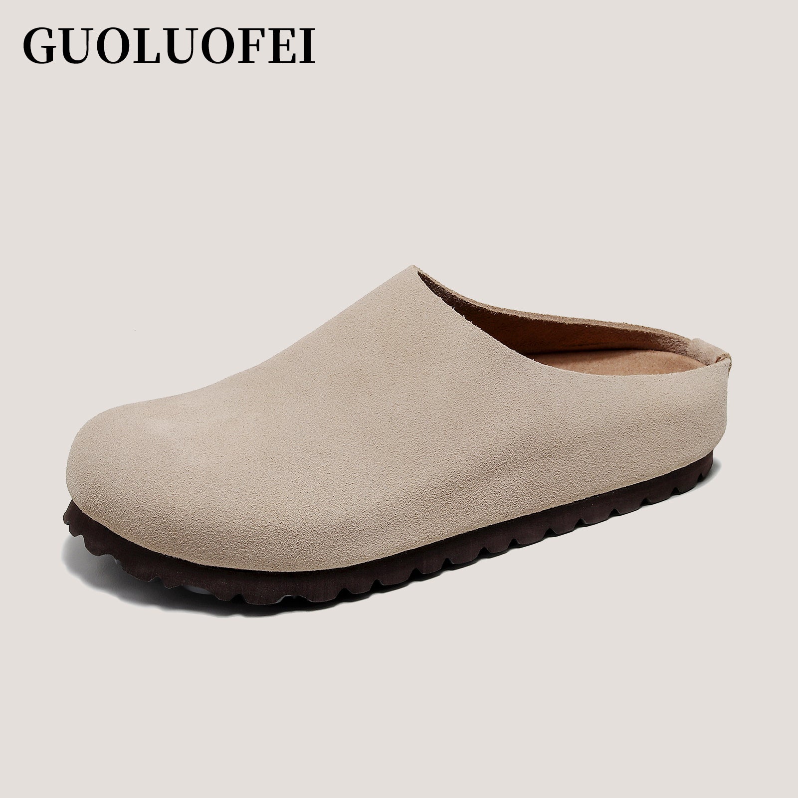 Anti Slip Leather Clogs Cork Footbed Sandals Comfort Mules with Arch Support Slip on Slippers Casual House Slippers