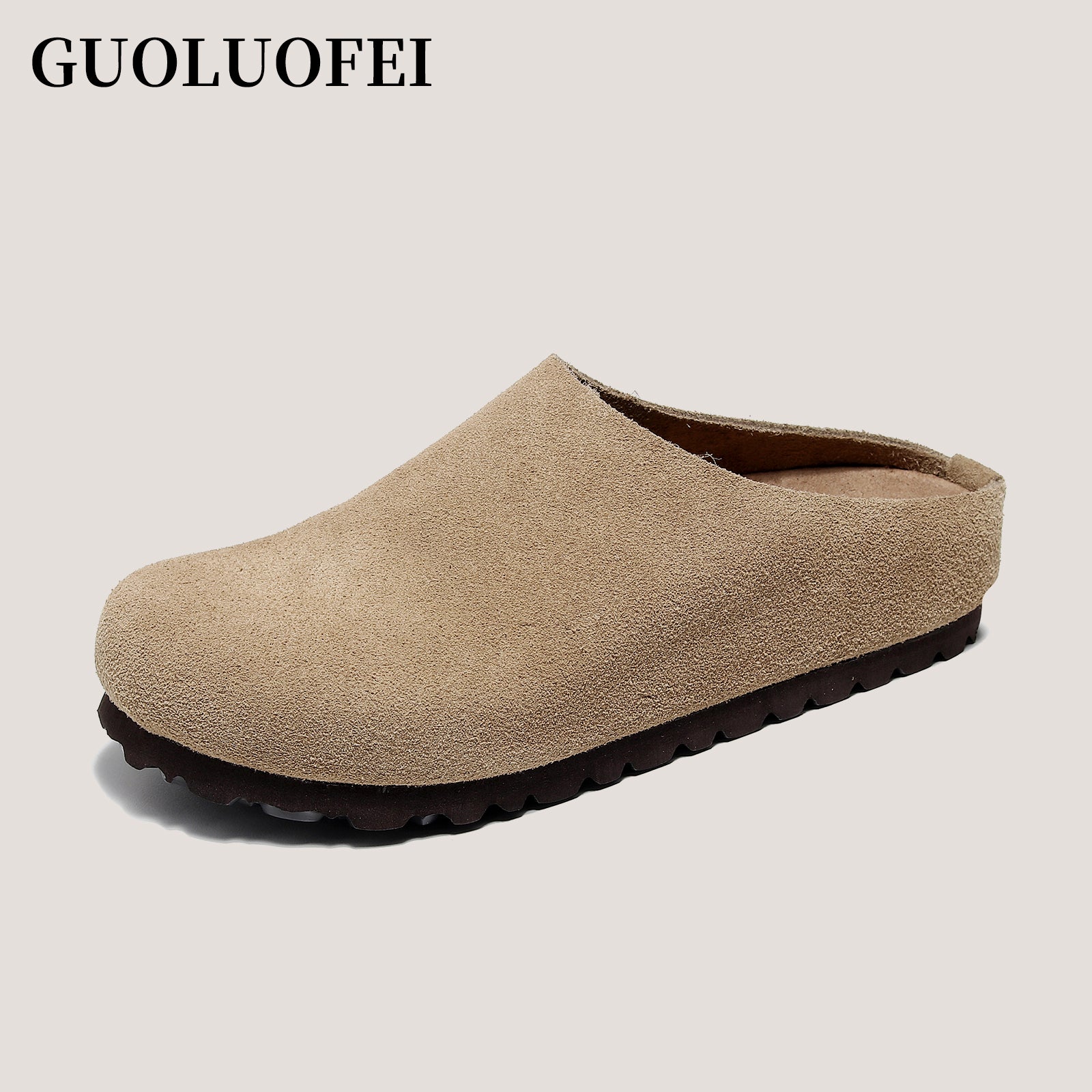 Anti Slip Leather Clogs Cork Footbed Sandals Comfort Mules with Arch Support Slip on Slippers Casual House Slippers