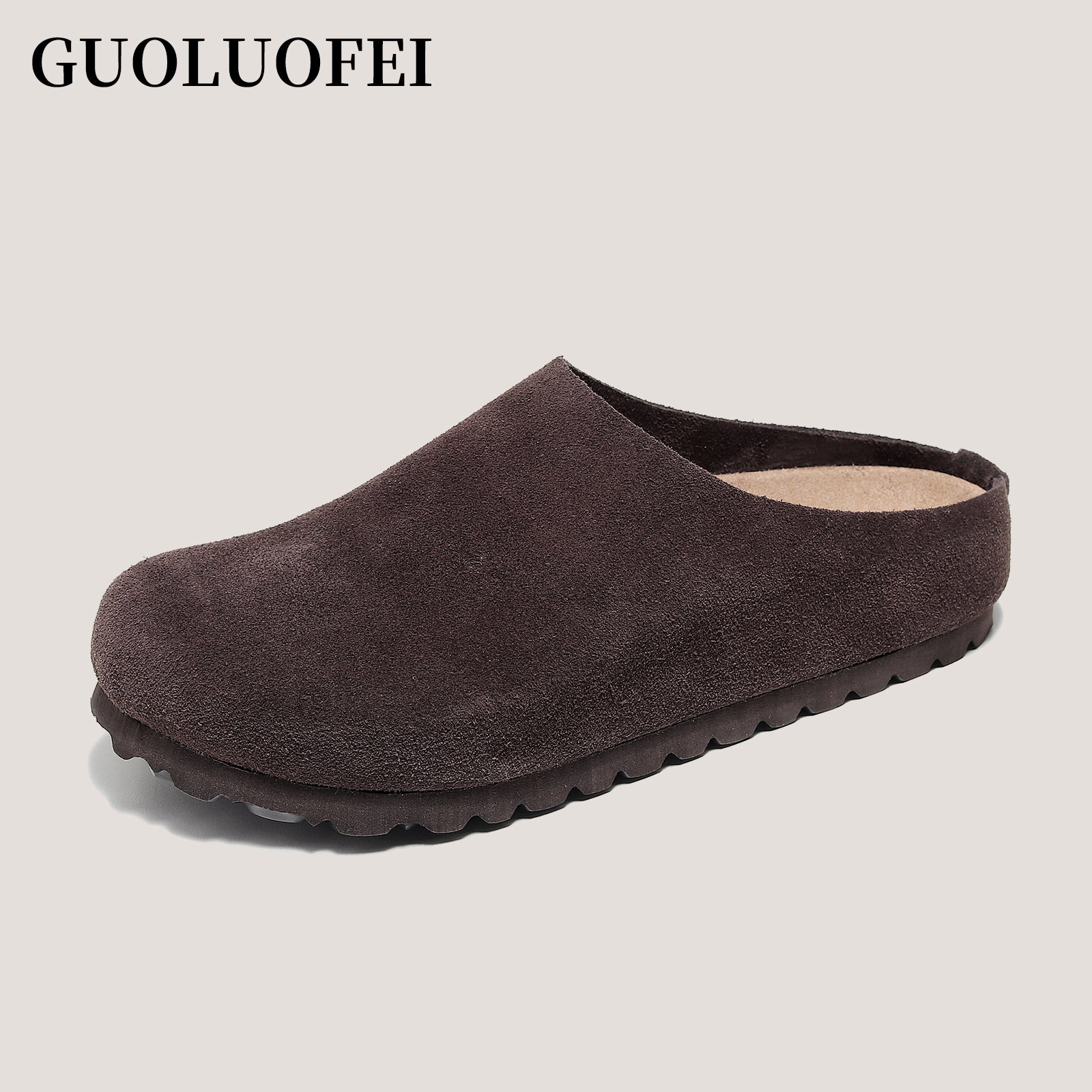 Anti Slip Leather Clogs Cork Footbed Sandals Comfort Mules with Arch Support Slip on Slippers Casual House Slippers