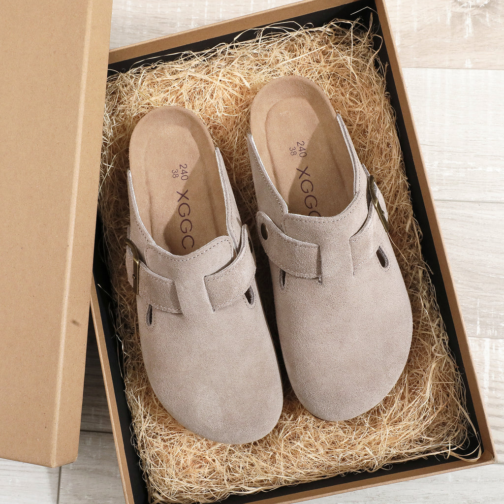 Men's Clogs Adjustable Buckle Slip On Cork Footbed Home Clog Slippers Shoes Unisex New