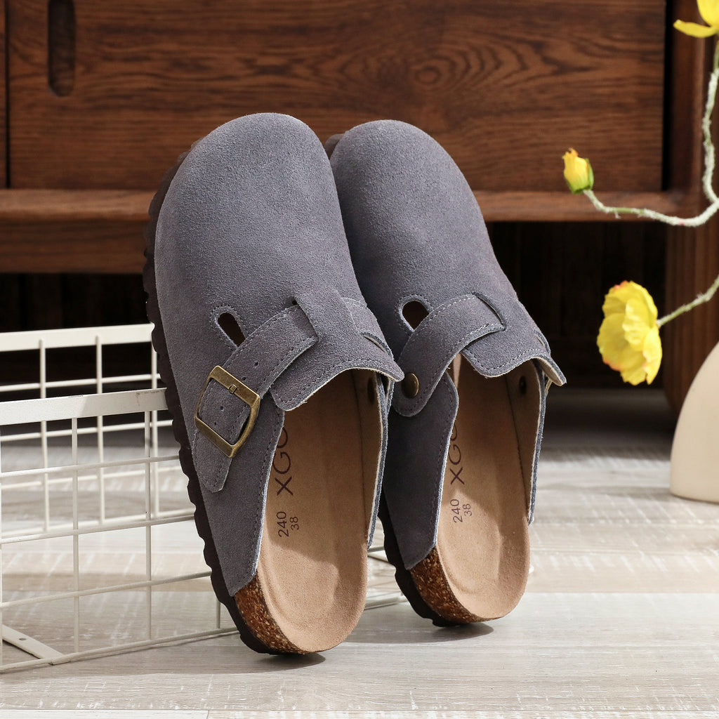 Men's Clogs Adjustable Buckle Slip On Cork Footbed Home Clog Slippers Shoes Unisex New