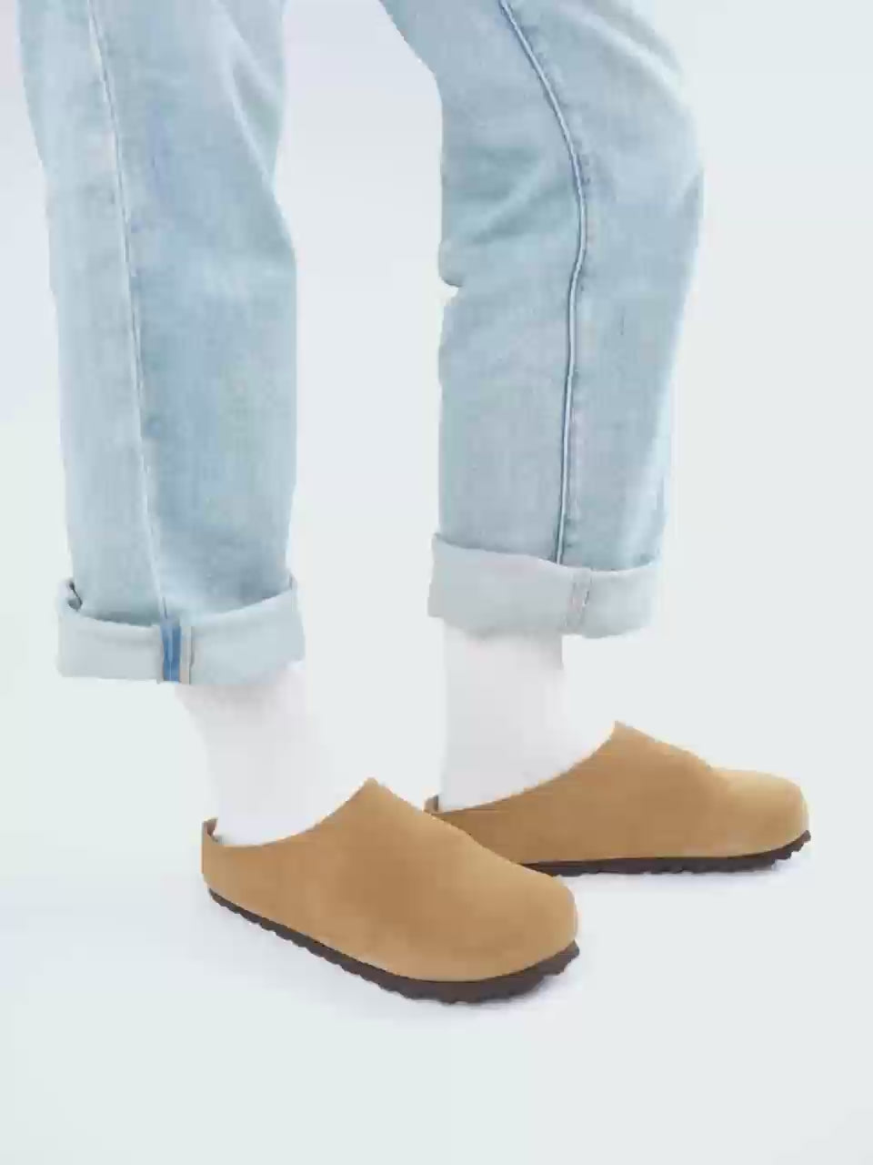 Anti Slip Leather Clogs Cork Footbed Sandals Comfort Mules with Arch Support Slip on Slippers Casual House Slippers